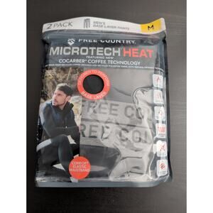 Men's Free Country Microtech Heat Base Layer Pants 2 Pack Black Size S